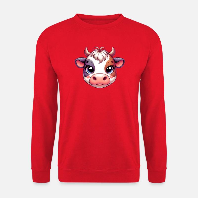 Kuh - Unisex Pullover - Rot