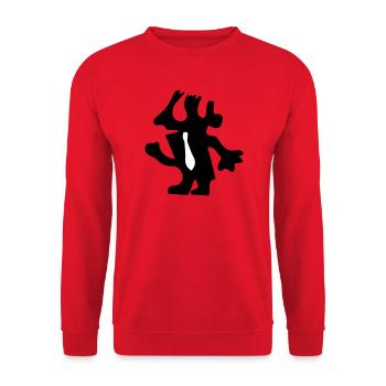 Man in minimalist design - Unisex Sweatshirt - red - Front - Alina (178cm) & Michal (187cm)