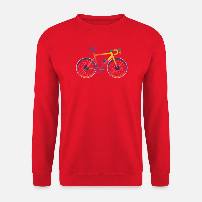 Lebendiges mehrfarbiges Fahrraddesign - Unisex Pullover - Rot