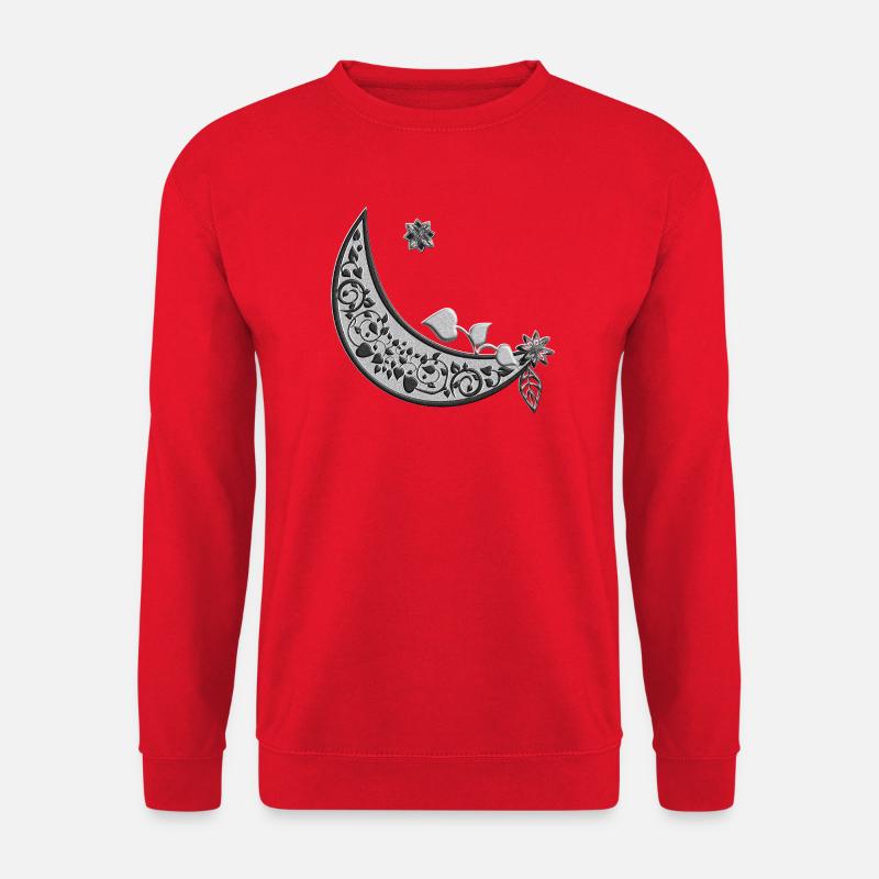 Moon with tendril ornament - Unisex Sweatshirt - red