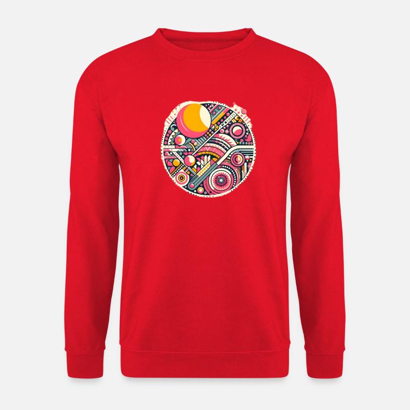 Neon Geometry — Orbit Bloom - Unisex Pullover - Rot