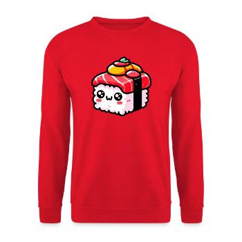 Sushi - Unisex Pullover - Rot - Vorne - Alina (178cm) & Michal (187cm)