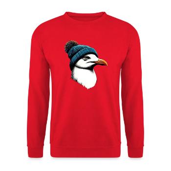 Mouette - Sweat-shirt Unisexe - rouge - Devant - Alina (178cm) & Michal (187cm)