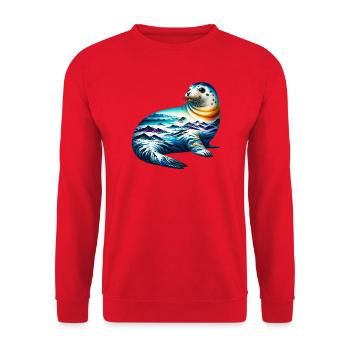 Seal - Unisex Sweatshirt - red - Front - Alina (178cm) & Michal (187cm)