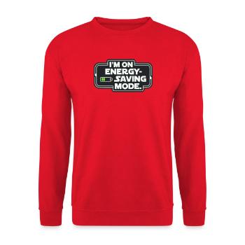 I'm On Energy-Saving Mode - Unisex Sweatshirt - red - Front - Alina (178cm) & Michal (187cm)