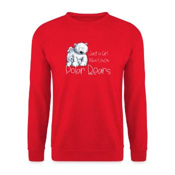 Just A Girl Who Love Polar Bears - Unisex Pullover - Rot - Vorne - Alina (178cm) & Michal (187cm)
