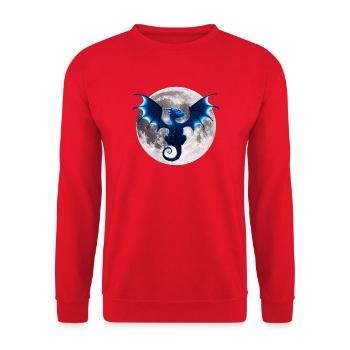 Drachen Motive, monde, dark Fantasy Prints - Unisex Pullover - Rot - Vorne - Alina (178cm) & Michal (187cm)