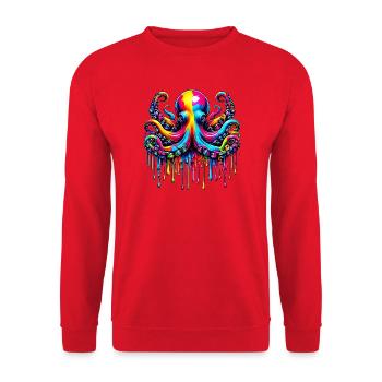 Pieuvre - Sweat-shirt Unisexe - rouge - Devant - Alina (178cm) & Michal (187cm)