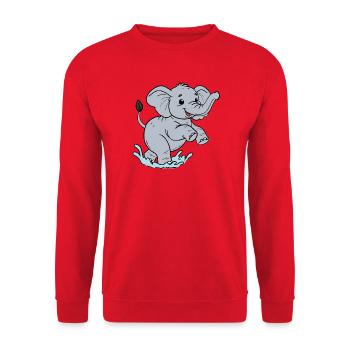 Elefant - Unisex Pullover - Rot - Vorne - Alina (178cm) & Michal (187cm)