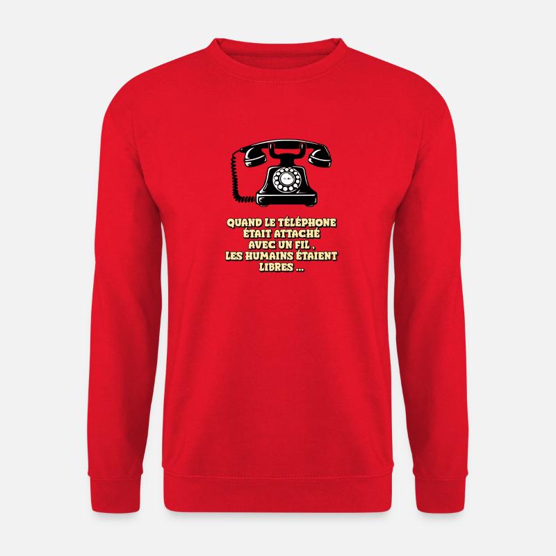 Wenn das Telefon ein Kabel hatte - Unisex Pullover - Rot