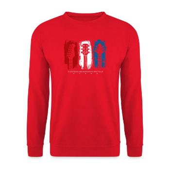 Flag Trio Guitars Grunge - Unisex Sweatshirt - red - Front - Alina (178cm) & Michal (187cm)