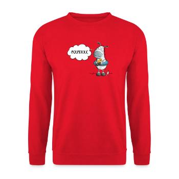 Zebra Summer Beach Swimming Saying - Unisex Sweatshirt - red - Front - Alina (178cm) & Michal (187cm)