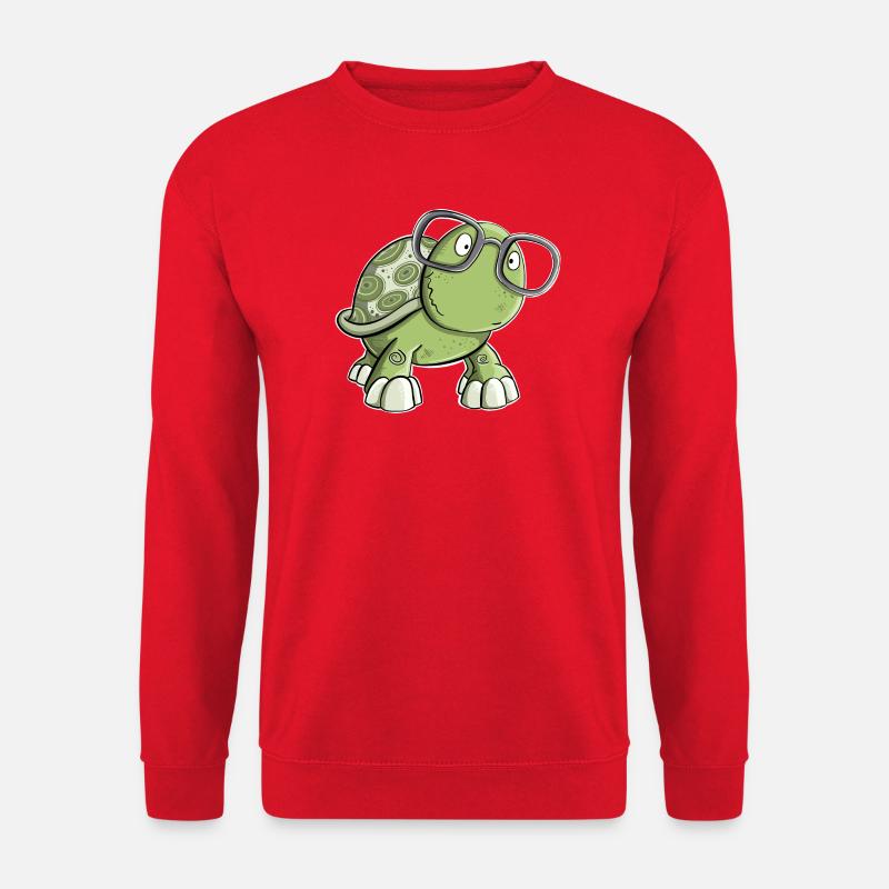 Schildkröte mit Brille - Unisex Pullover - Rot