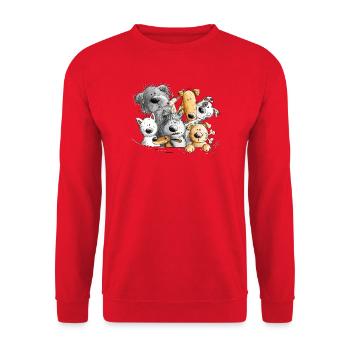 Hunde Hundehaufen Hund Rudel - Unisex Pullover - Rot - Vorne - Alina (178cm) & Michal (187cm)