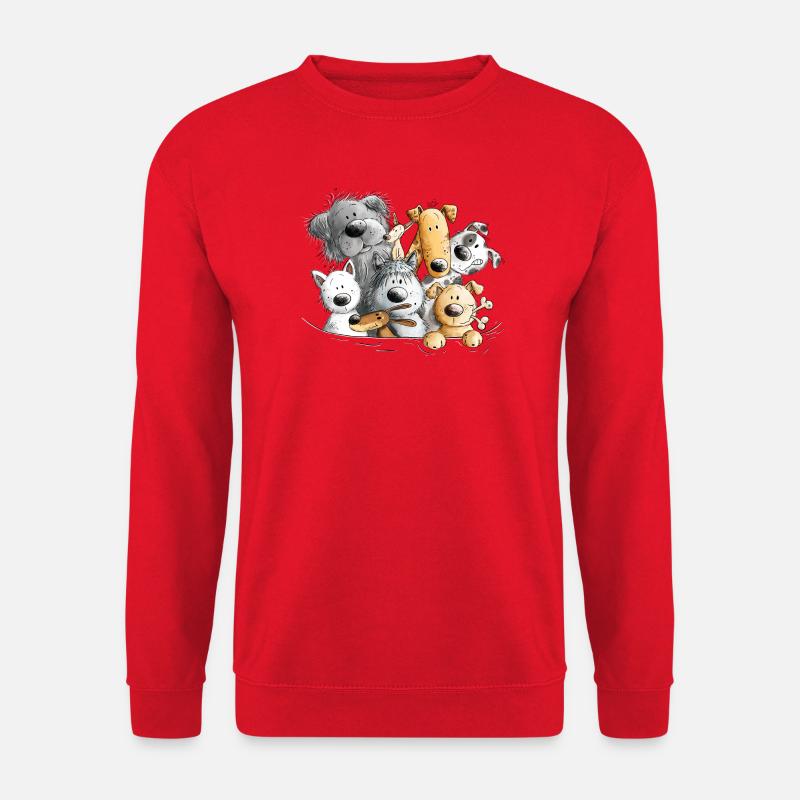 Hunde Hundehaufen Hund Rudel - Unisex Pullover - Rot