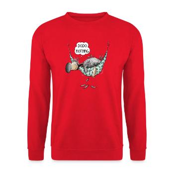 Dodo Noting Chillt In Hängematte - Unisex Pullover - Rot - Vorne - Alina (178cm) & Michal (187cm)
