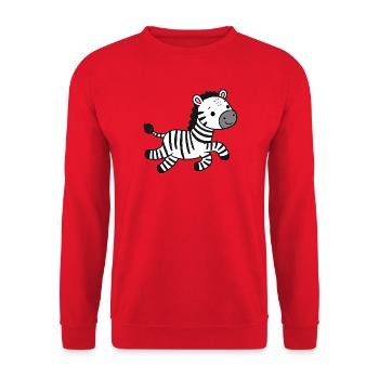 Zebra - Unisex Pullover - Rot - Vorne - Alina (178cm) & Michal (187cm)