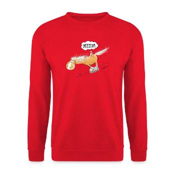 Horse With Roller Skate Rides Funny Horses Saying - Unisex Sweatshirt - red - Front - Alina (178cm) & Michal (187cm)