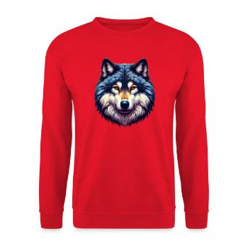 Wolf - Unisex Sweatshirt - red - Front - Alina (178cm) & Michal (187cm)