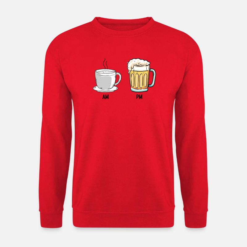 Kaffee und Bier Duo Illustration - Unisex Pullover - Rot