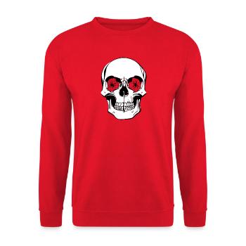 Skull - Unisex Sweatshirt - red - Front - Alina (178cm) & Michal (187cm)
