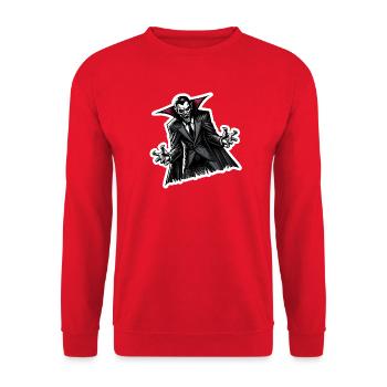 Blutsauger schräg - Unisex Pullover - Rot - Vorne - Alina (178cm) & Michal (187cm)