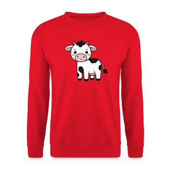 Vache Vaches - Sweat-shirt Unisexe - rouge - Devant - Alina (178cm) & Michal (187cm)