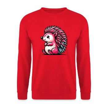 Igel - Unisex Pullover - Rot - Vorne - Alina (178cm) & Michal (187cm)