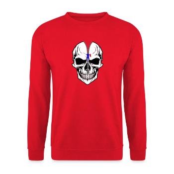 Skull - Unisex Sweatshirt - red - Front - Alina (178cm) & Michal (187cm)