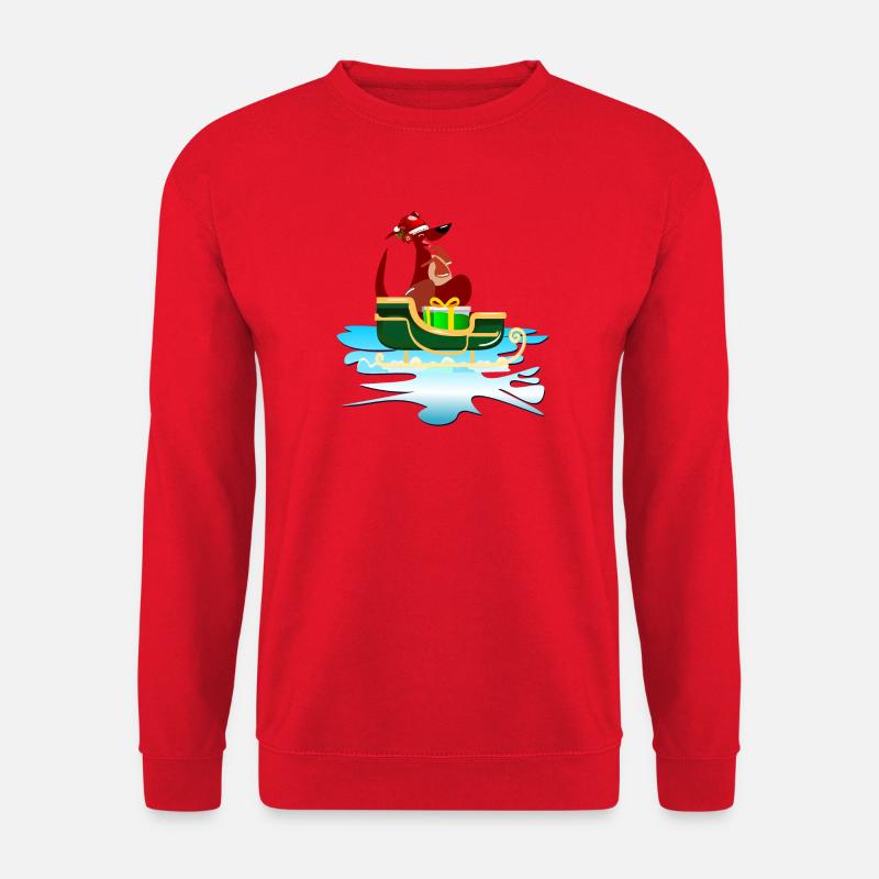 WEIHNACHTEN KÄNGURU SCHLITTEN - Unisex Pullover - Rot