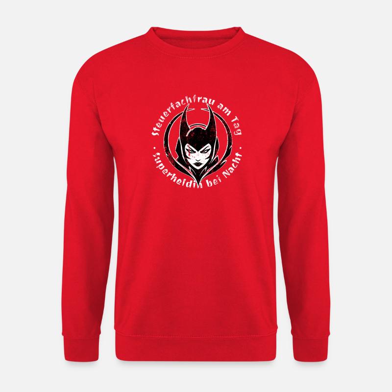 Steuerfachfrau am Tag Superheldin bei Nacht - Unisex Pullover - Rot