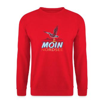 Moin Nordsee - Unisex Pullover - Rot - Vorne - Alina (178cm) & Michal (187cm)