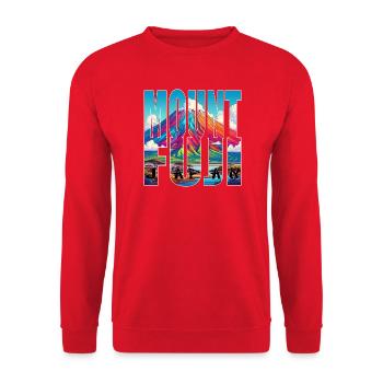 MOUNT FUJI - Unisex Sweatshirt - red - Front - Alina (178cm) & Michal (187cm)