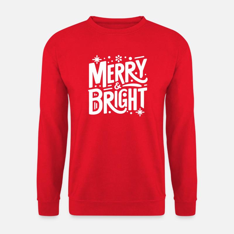 Merry & Bright Handlettering - Unisex Pullover - Rot