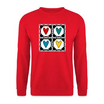 HEART. DAD. MOM. NOEL. CHRISTMAS. Bachelorette party. BEBE. CHILD. - Unisex Sweatshirt - red - Front - Alina (178cm) & Michal (187cm)