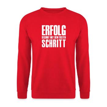 Success Saying for Founder Entrepreneur Startup - Unisex Sweatshirt - red - Front - Alina (178cm) & Michal (187cm)
