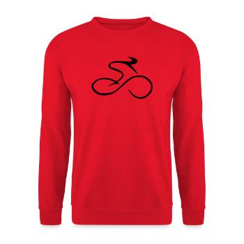 Rennrad Linienkunst Schwarz - Unisex Pullover - Rot - Vorne - Alina (178cm) & Michal (187cm)