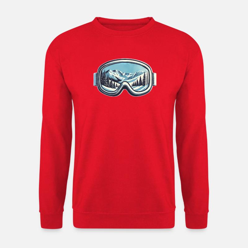 Wintersport Ski Snowboard Skibrille Urlaub - Unisex Pullover - Rot