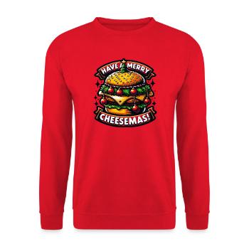 Have a merry Cheesemas! - Unisex Pullover - Rot - Vorne - Alina (178cm) & Michal (187cm)