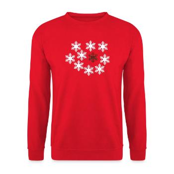 Tartan Snowflake Centerpiece - Unisex Sweatshirt - red - Front - Alina (178cm) & Michal (187cm)