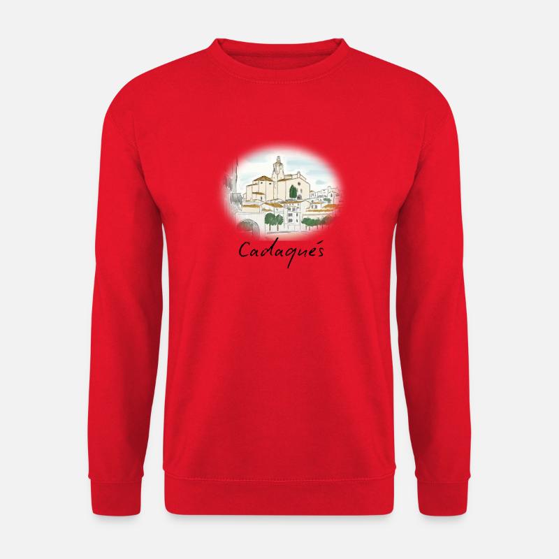 Cadaqués Aquarell - Unisex Pullover - Rot