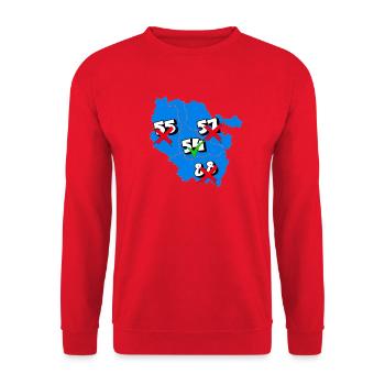 Region Lothringen - Unisex Pullover - Rot - Vorne - Alina (178cm) & Michal (187cm)
