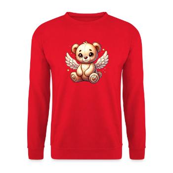 Ours en peluche ange doux compagnon de Noël - Sweat-shirt Unisexe - rouge - Devant - Alina (178cm) & Michal (187cm)