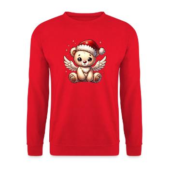 Ours en peluche ange doux compagnon de Noël - Sweat-shirt Unisexe - rouge - Devant - Alina (178cm) & Michal (187cm)
