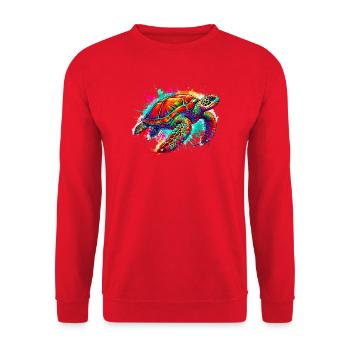 Turtle - Unisex Sweatshirt - red - Front - Alina (178cm) & Michal (187cm)