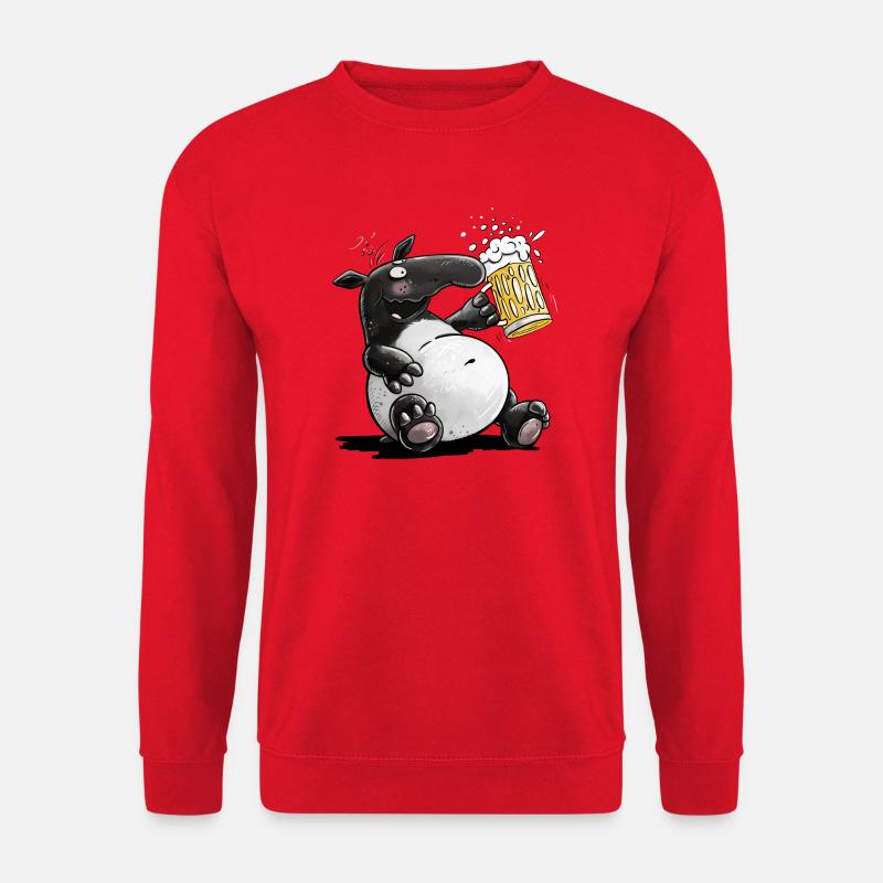 Tapir Drinks Beer Tabier Pun - Unisex Sweatshirt - red