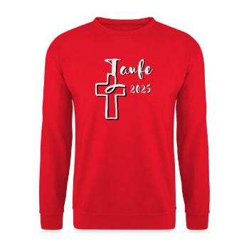 baptême 2025 trempettes de poisson en effet 3D croisé - Sweat-shirt Unisexe - rouge - Devant - Alina (178cm) & Michal (187cm)