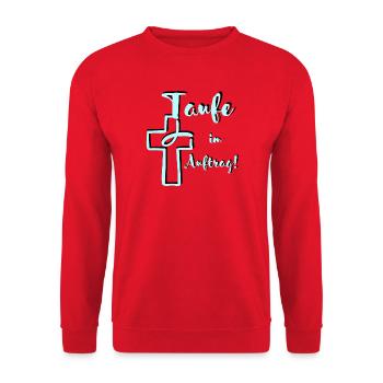Baptême de la part de Kontrast Fish plonge dans la croix - Sweat-shirt Unisexe - rouge - Devant - Alina (178cm) & Michal (187cm)