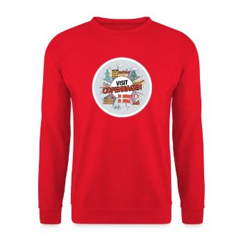 Visiter Copenhague Visiter Copenhague Danemark Amour - Sweat-shirt Unisexe - rouge - Devant - Alina (178cm) & Michal (187cm)