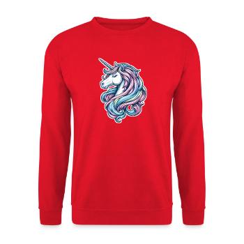 Pastel de portrait de licorne - Sweat-shirt Unisexe - rouge - Devant - Alina (178cm) & Michal (187cm)